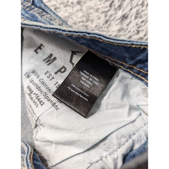 Empyre Jeans Men 32x34 Blue Straight Relax Thrashed Denim Streetwear Distressed - Picture 5 of 10